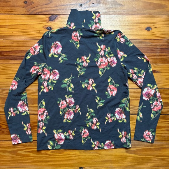 LOFT Dark Floral Turtleneck Top, NWT, L - Picture 8 of 9